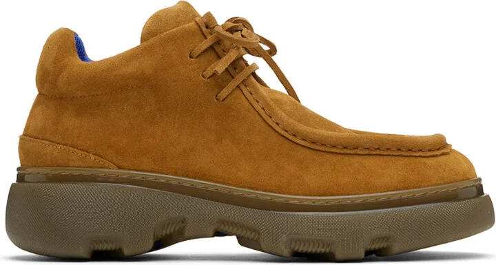 Burberry Tan Suede Creeper Mid Derbys