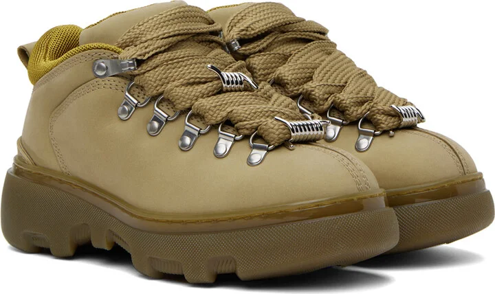 Burberry Taupe Trek Boots - Image 4
