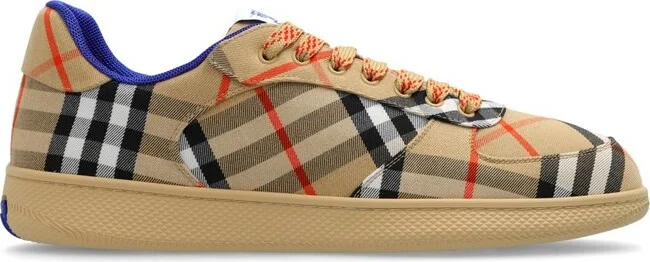 Burberry Terrace Checked Lace-Up Sneakers
