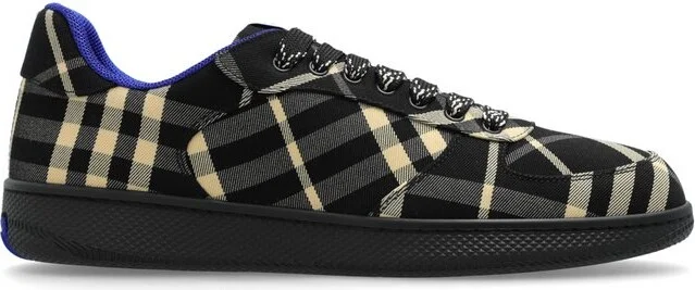 Burberry Terrace Checked Lace-Up Sneakers