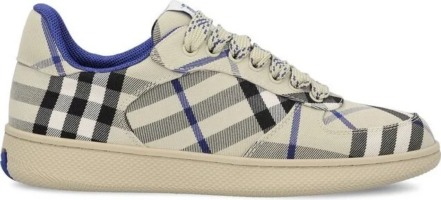 Burberry Terrace Checked Lace-Up Sneakers