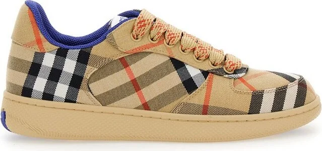 Burberry Terrace Checked Lace-Up Sneakers