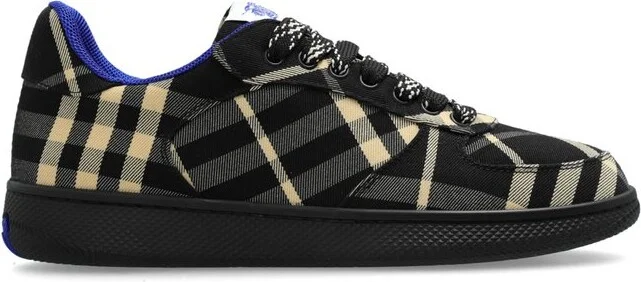 Burberry Terrace Checked Lace-Up Sneakers