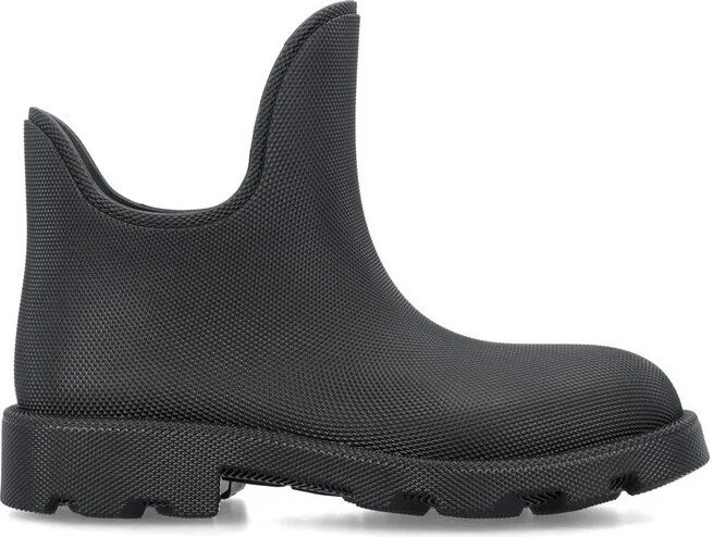 Burberry Textured-Finish Round-Toe Slip-On Boots
