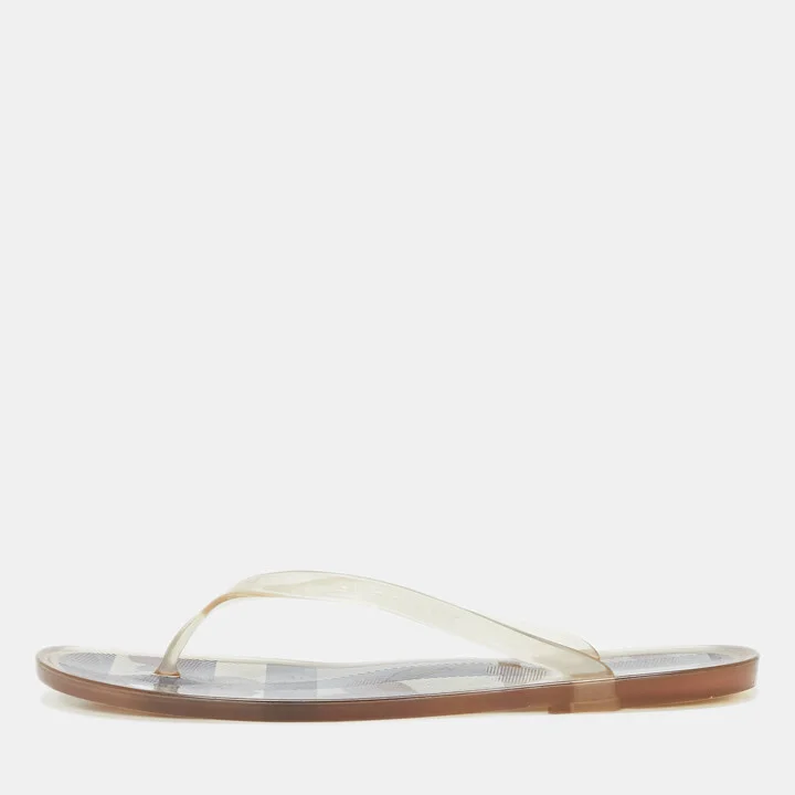 Burberry Transparent Rubber Thong Flat Sandals Size 39