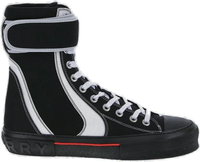 Burberry Velcro Strap Closured High Top Sneakers
