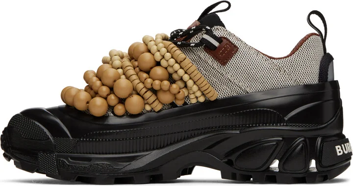 Burberry White & Black Arthur Sneakers - Image 3