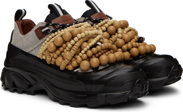 Burberry White & Black Arthur Sneakers - Image 4