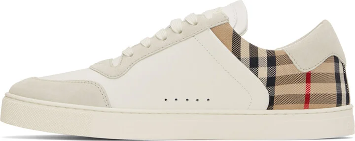 Burberry White Check Sneakers - Image 3