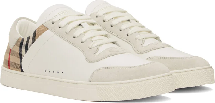 Burberry White Check Sneakers - Image 4