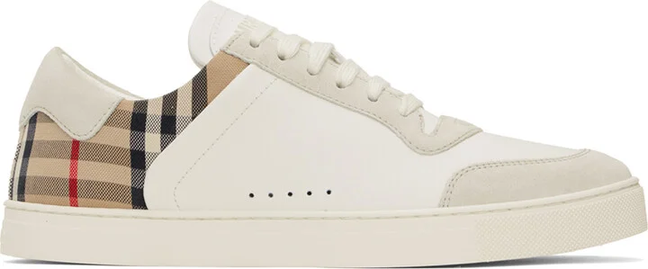 Burberry White Check Sneakers