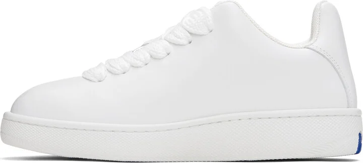 Burberry White Leather Box Sneakers - Image 3
