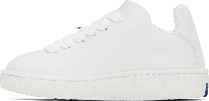 Burberry White Leather Box Sneakers - Image 3