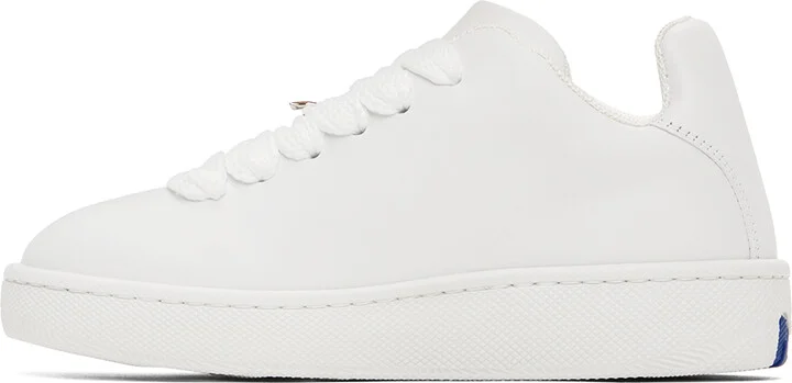 Burberry White Leather Box Sneakers - Image 3