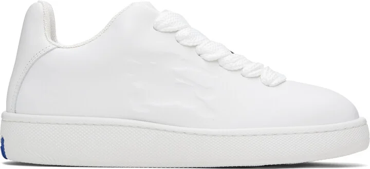 Burberry White Leather Box Sneakers