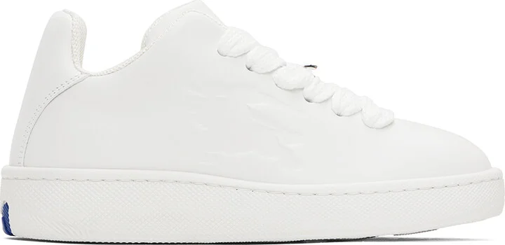 Burberry White Leather Box Sneakers