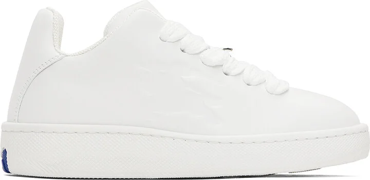 Burberry White Leather Box Sneakers
