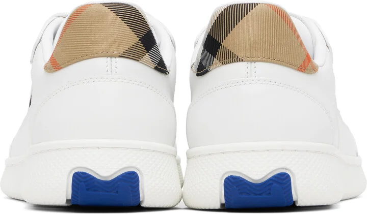 Burberry White Leather & Check Terrace Sneakers​ - Image 2