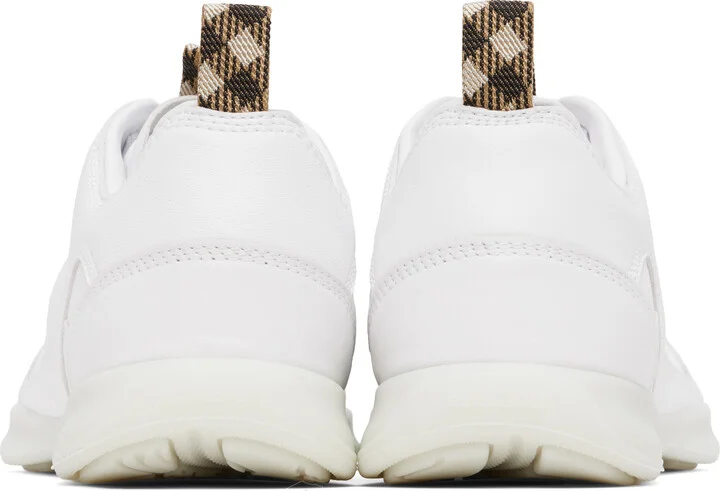 Burberry White Leather Matrix Sneakers - Image 2