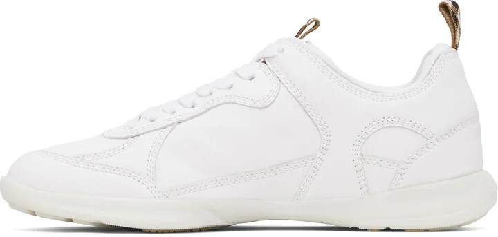 Burberry White Leather Matrix Sneakers - Image 3