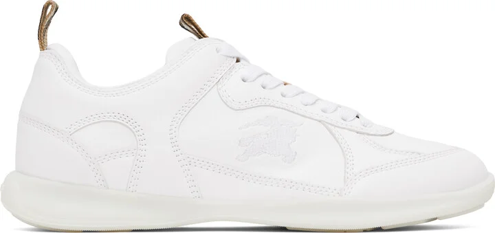 Burberry White Leather Matrix Sneakers