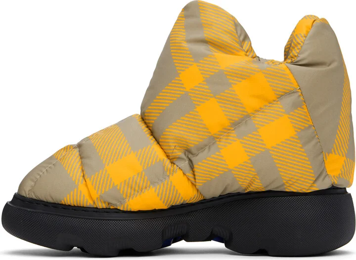 Burberry Yellow Check Pillow Boots - Image 3