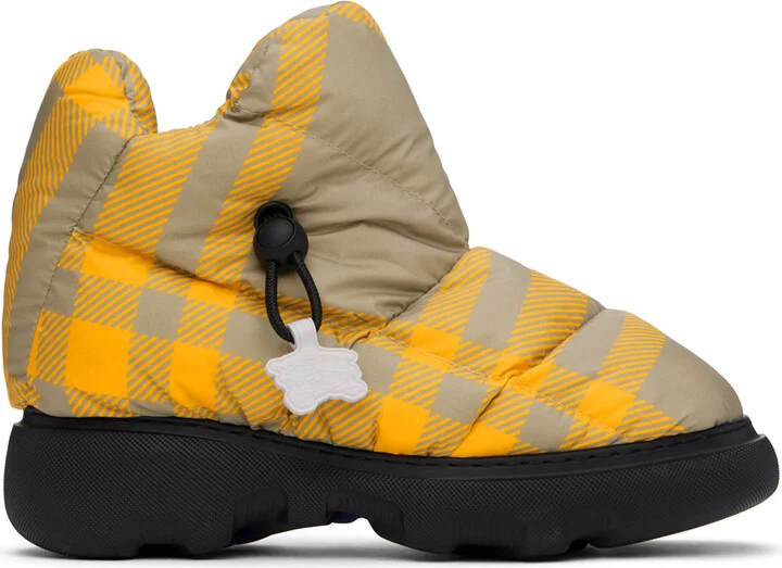 Burberry Yellow Check Pillow Boots