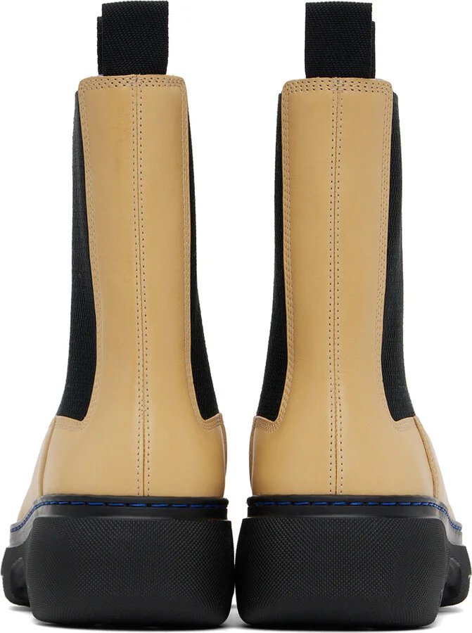 Burberry Yellow Leather Creeper Chelsea Boots - Image 2