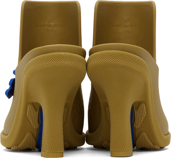 Burberry Yellow Rubber Highland Mules - Image 2