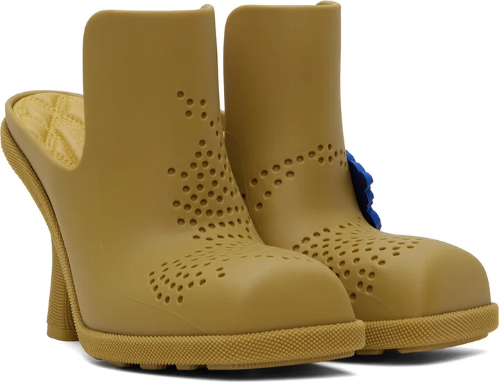 Burberry Yellow Rubber Highland Mules - Image 4