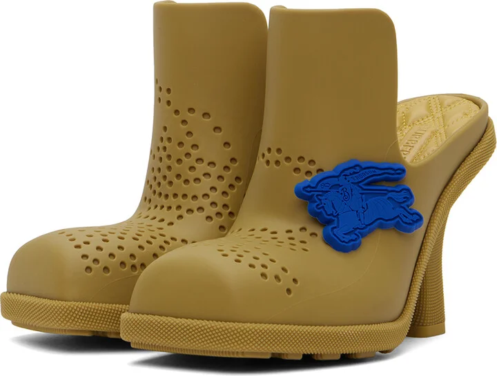 Burberry Yellow Rubber Highland Mules - Image 5