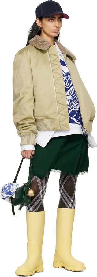 Burberry Yellow Rubber Marsh High Boots - Image 5