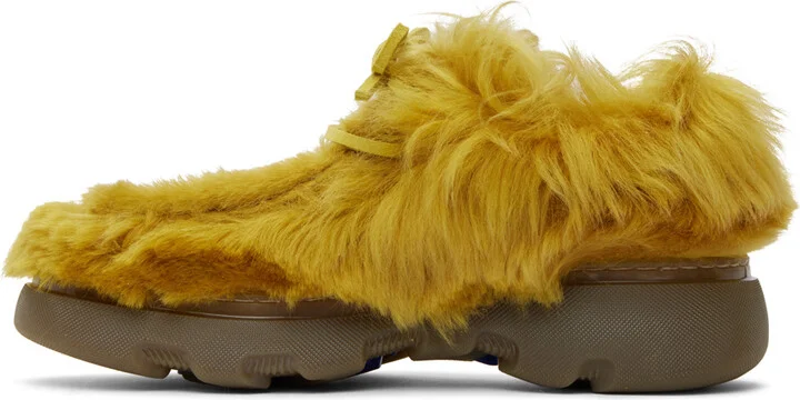 Burberry Yellow Shearling Creeper Derbys - Image 3