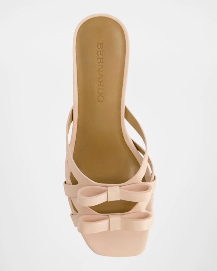 Burgo Leather Bows Slide Sandals - Image 3