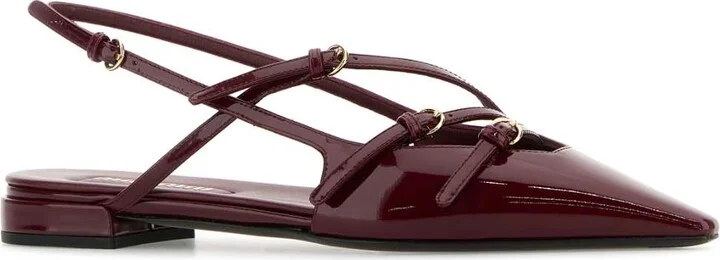 Burgundy Leather Ballerinas - Image 2