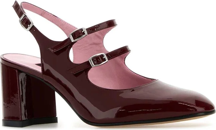 Burgundy Leather Banana Pumps - Image 2