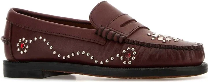 Burgundy Leather Dandette Loafers - Image 2