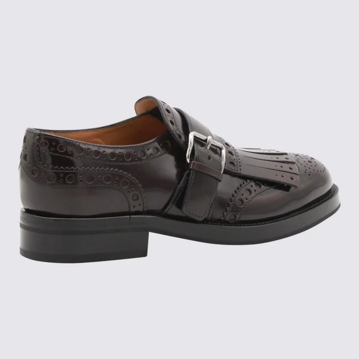 Burgundy Leather Monk Phillis Formal Shoes - Image 3