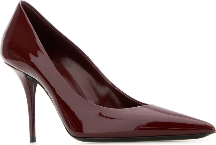 Burgundy Leather Norma Pumps - Image 2