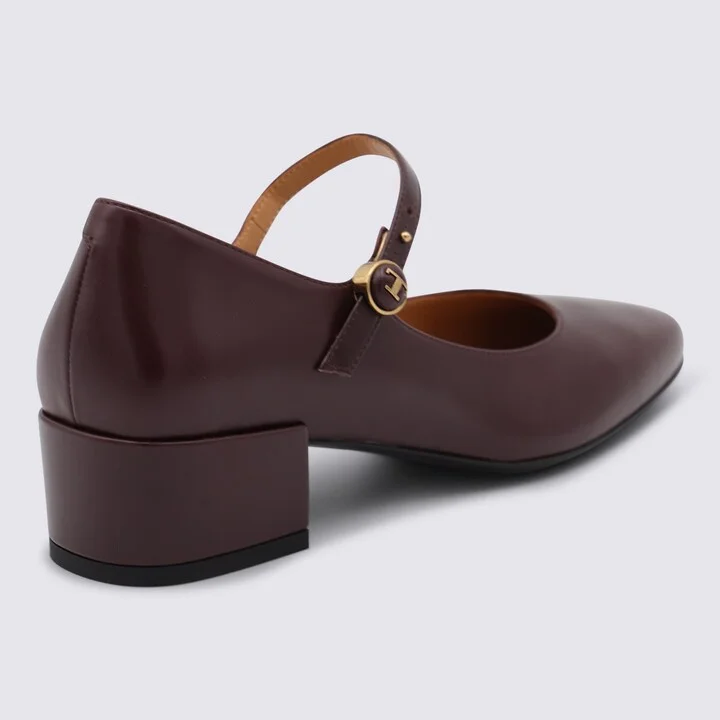 Burgundy Leather Pumps - Image 3
