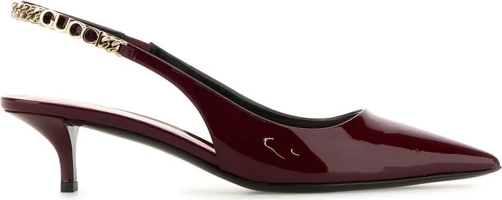 Burgundy leather Signoria pumps