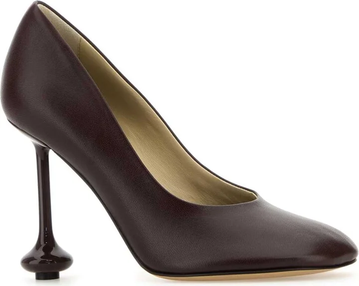 Burgundy Leather Toy Pumps - Image 2