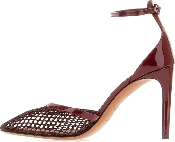 Burgundy Mesh Pumps - Image 3