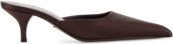 Burgundy Satin Mules