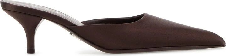 Burgundy satin mules