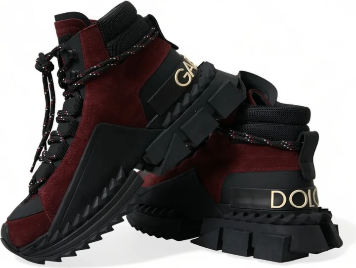 Burgundy Super King High Top Men Sneakers Men's Shoes