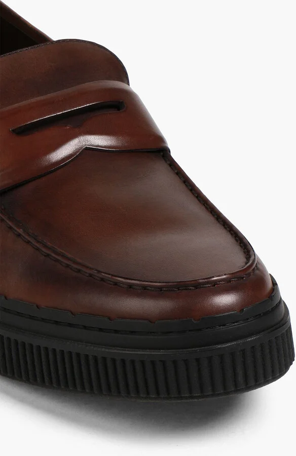 Burnished-leather penny loafers - Image 4