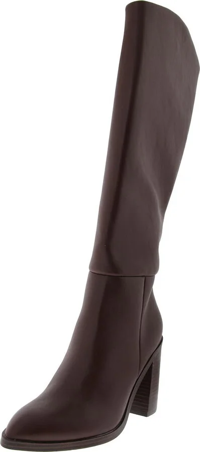 Burns Womens Faux Leather Pull On Knee-High Boots
