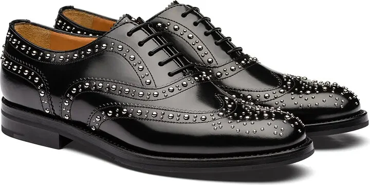 Burwood polished studded brogues - Image 2