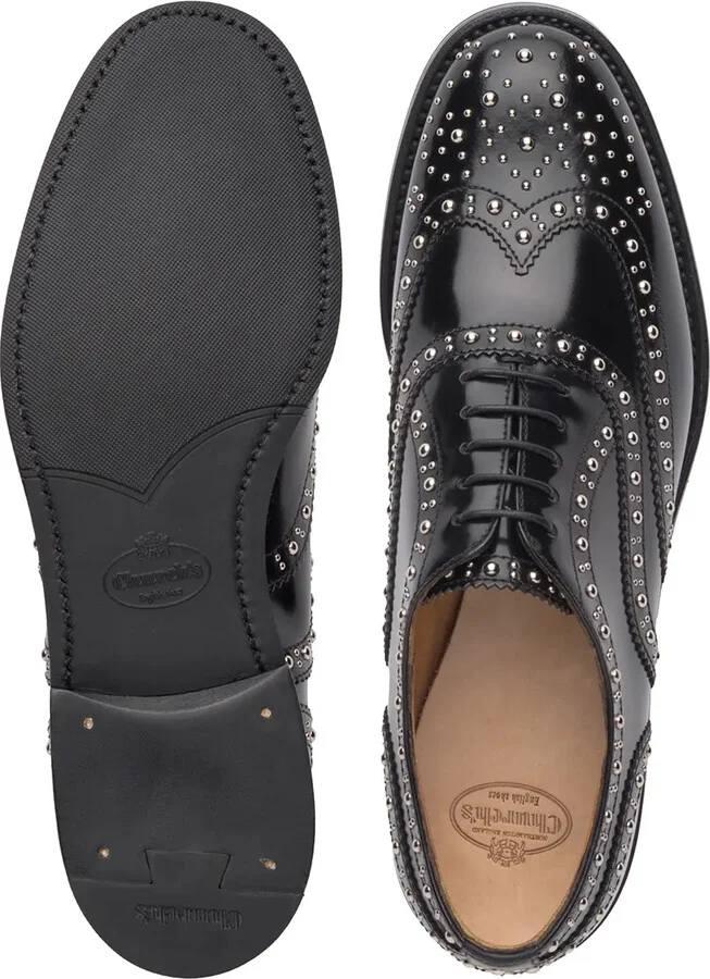 Burwood polished studded brogues - Image 3